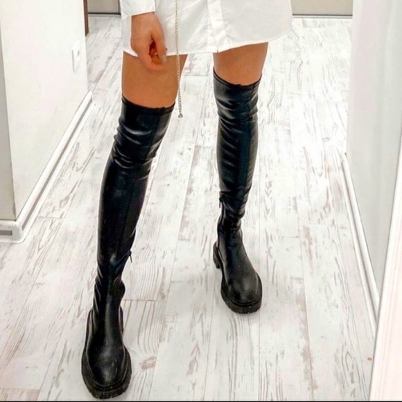 Zara Shoes - Zara Over the Knee Leather Boots